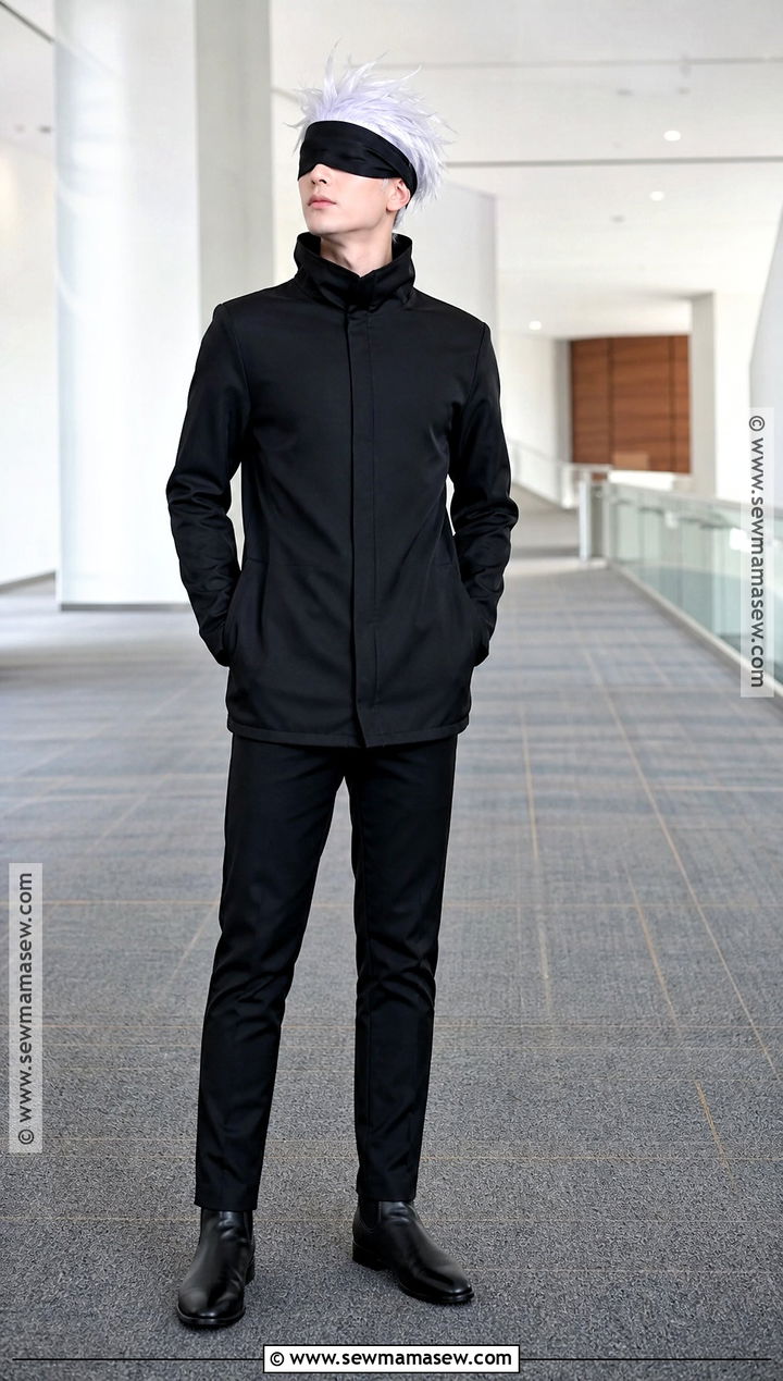 Satoru Gojo Cosplay With Black High Collar - 30 Easy Anime Cosplay Ideas for Men