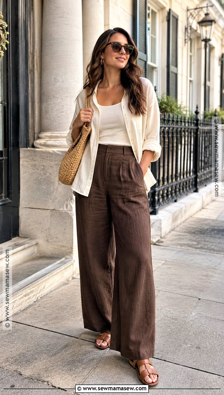 Savannah Fall Linen Pants And Tank Top Outfit - 15 outfits for savannah georgia fall