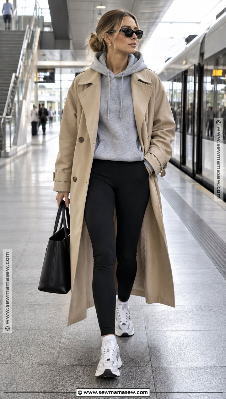 Scandi Autumn Hoodie And Trench Outfit - 20 Scandi Autumn Outfits