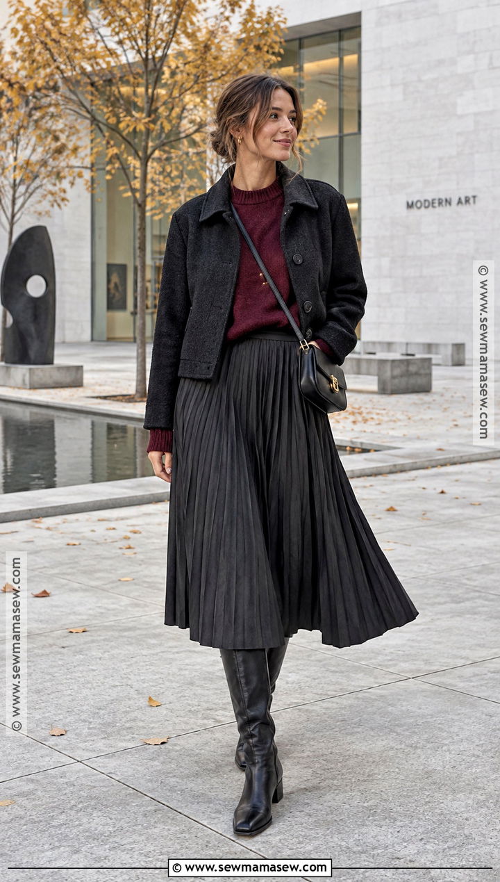 Scandi Autumn Pleated Skirt Outfit - 25 scandi autumn fashion ideas