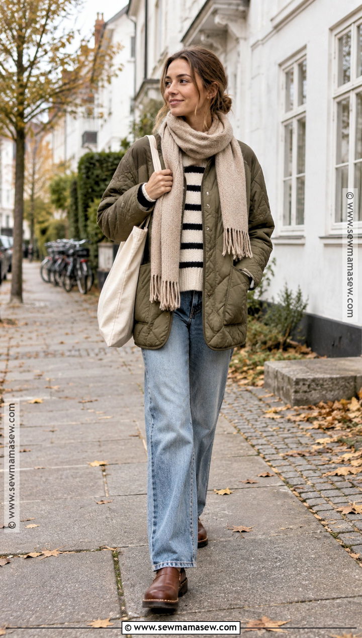 Scandi Autumn Quilted Jacket Outfit - 25 scandi autumn fashion ideas