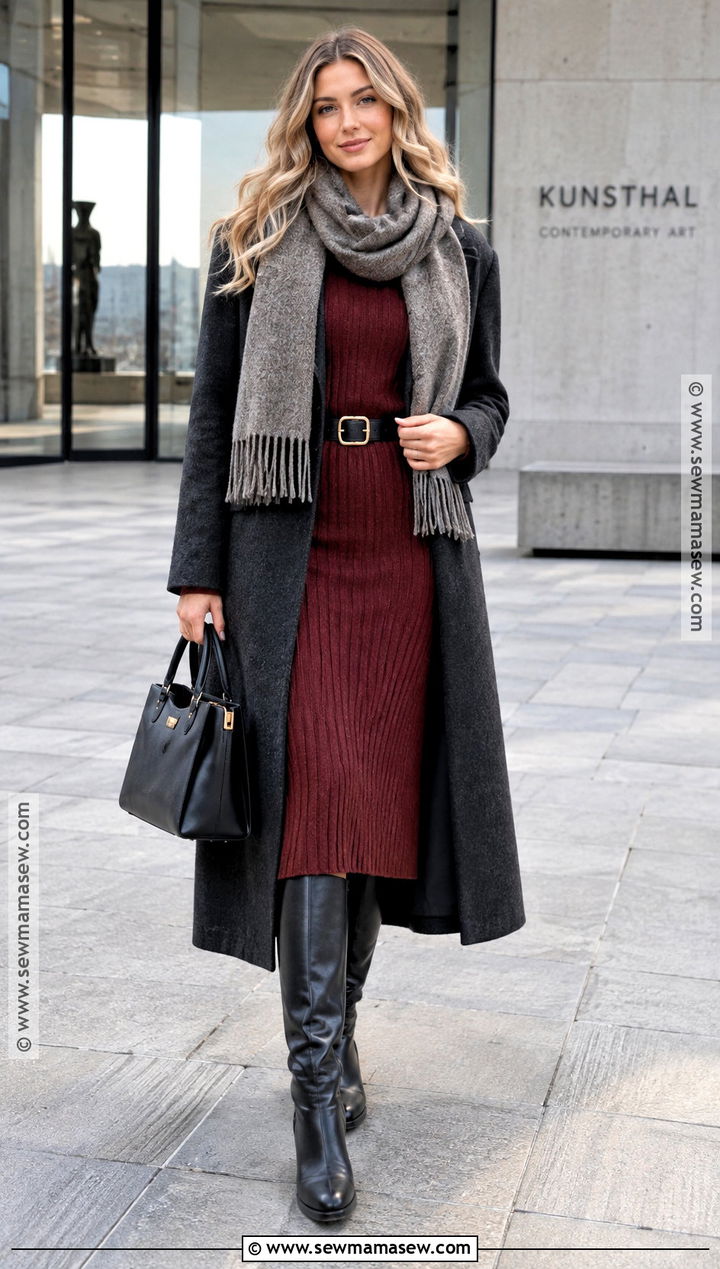 Scandi Autumn Sweater Dress Outfit - 25 scandi autumn fashion ideas