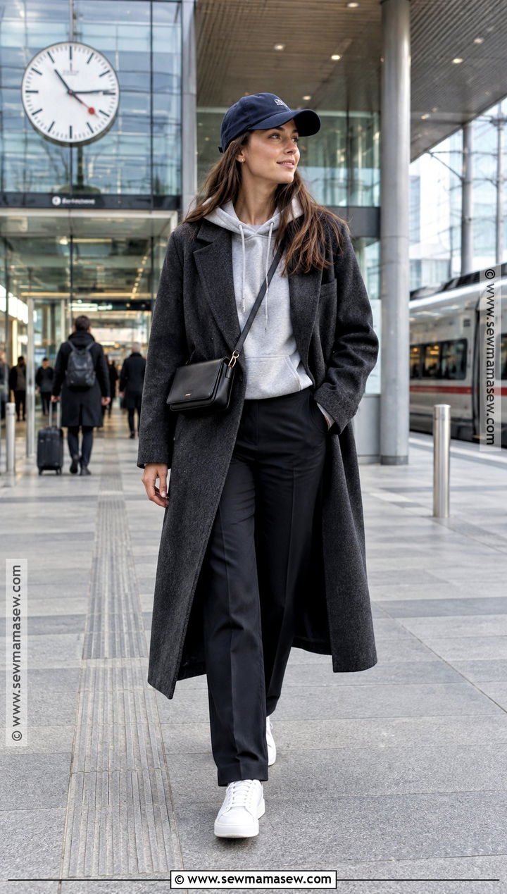 Scandi Fall Outfit With A Hoodie And Wool Coat - 20 scandi fall outfits