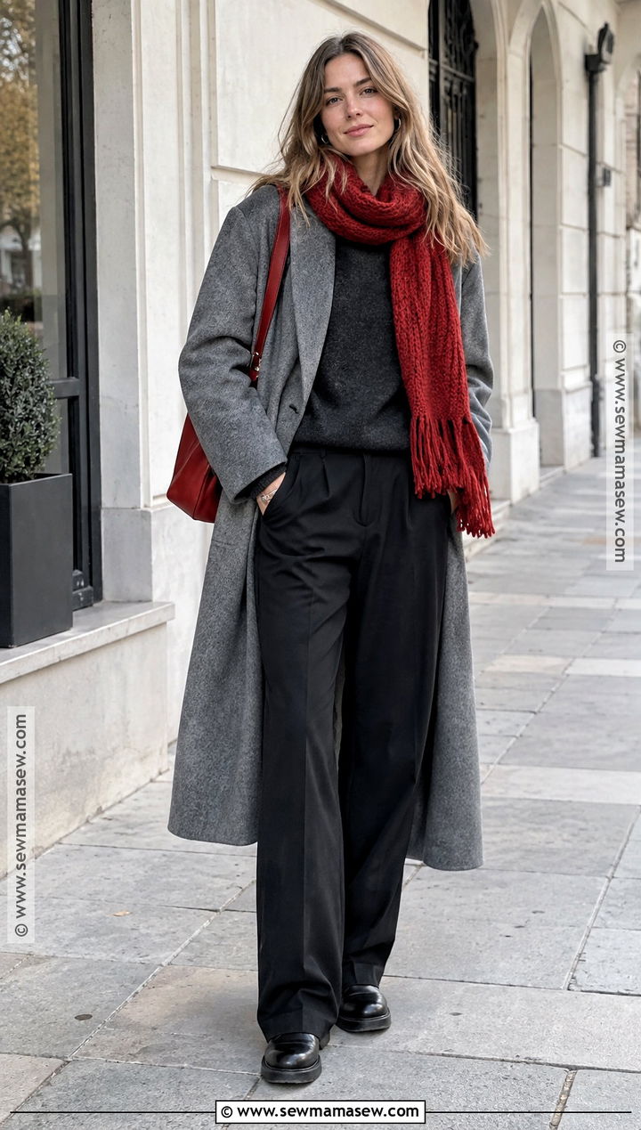Scandi Fall Outfit With A Pop Of Red - 20 scandi fall outfits