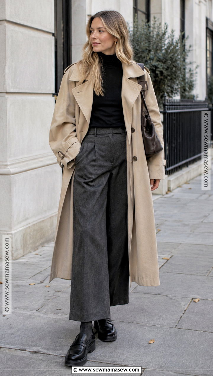 Scandi Fall Outfit With A Trench Coat And Trousers - 20 scandi fall outfits