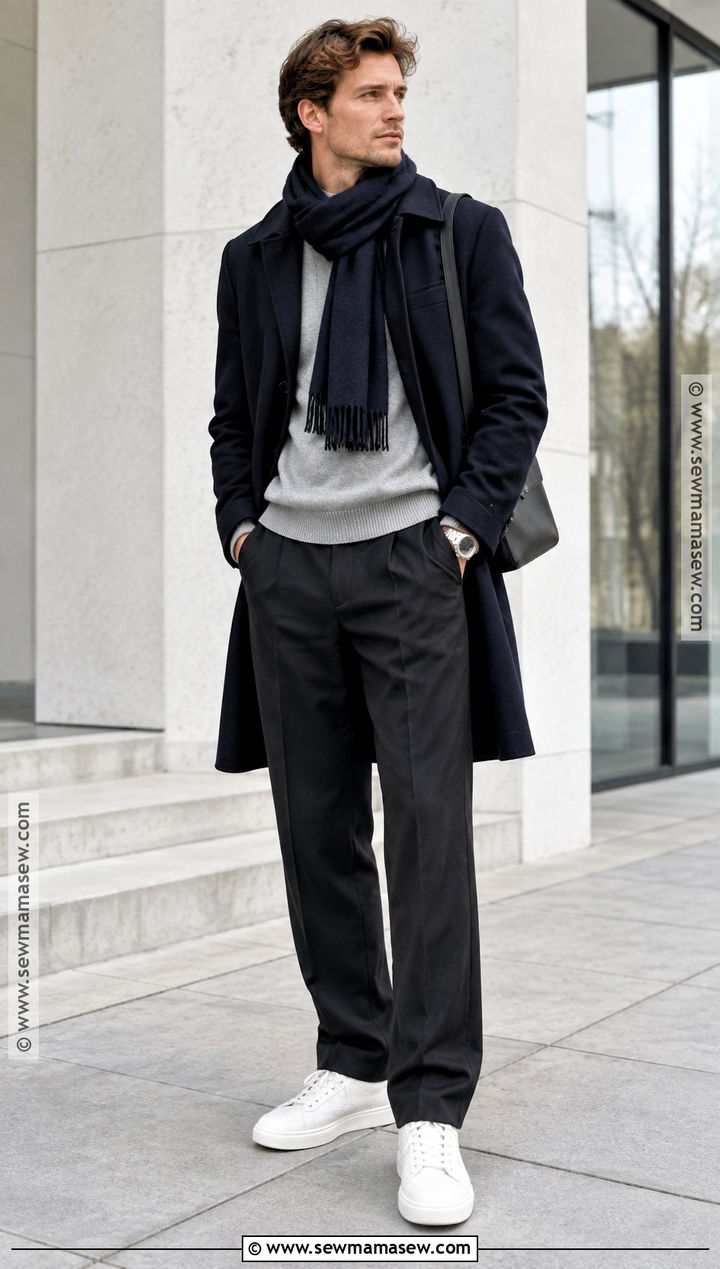 Scandinavian Autumn Outfit With Knit Sweater - 20 autumn outfits aesthetic for men