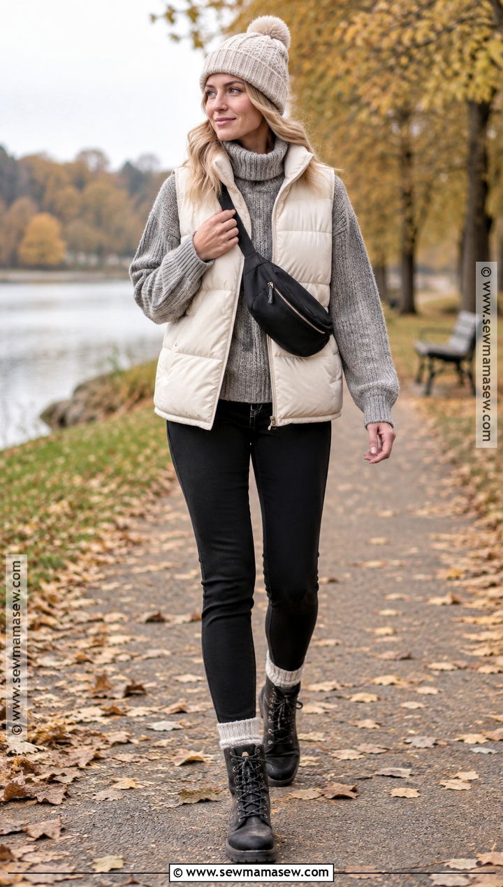 Scandinavian Autumn Puffer Vest Outfit - 20 Autumn Outfits Scandinavian