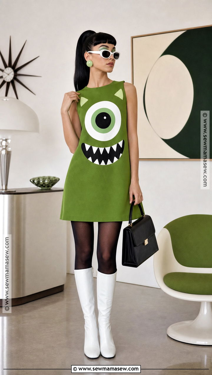 Scarah Screams Costume With Green Mod Dress - 50 monster high costume ideas