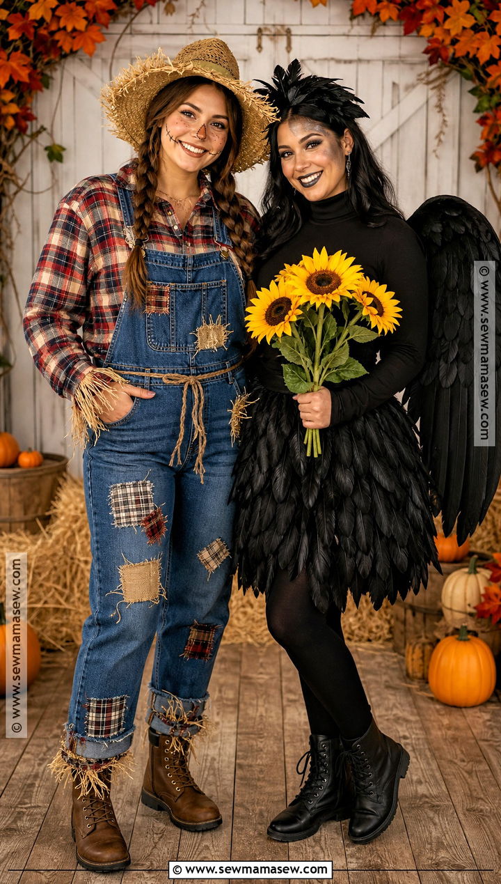 Scarecrow And Crow Costume - 50 couples halloween costume ideas