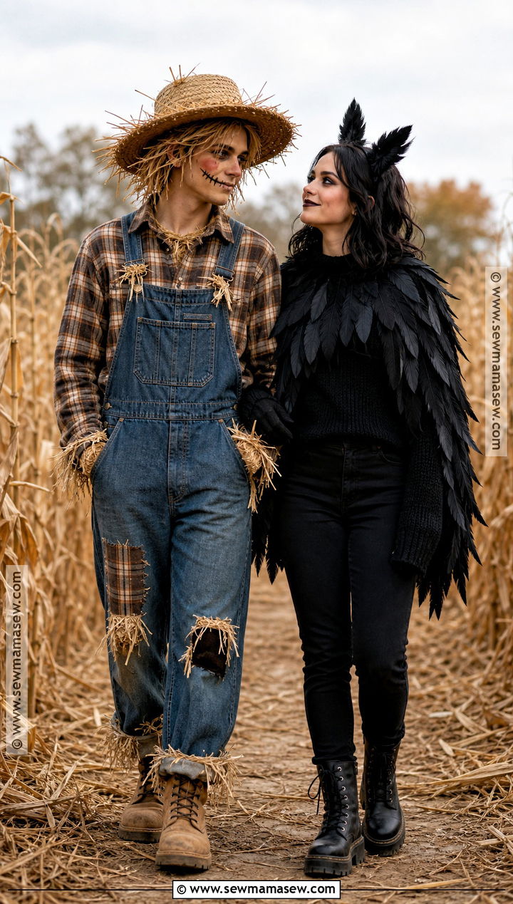 Scarecrow And Crow Couples Costume - 40 Simple Couples Halloween Costume Ideas