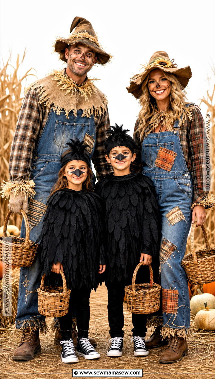 Scarecrow And Crow Family Costume - 30 family costume ideas for 4