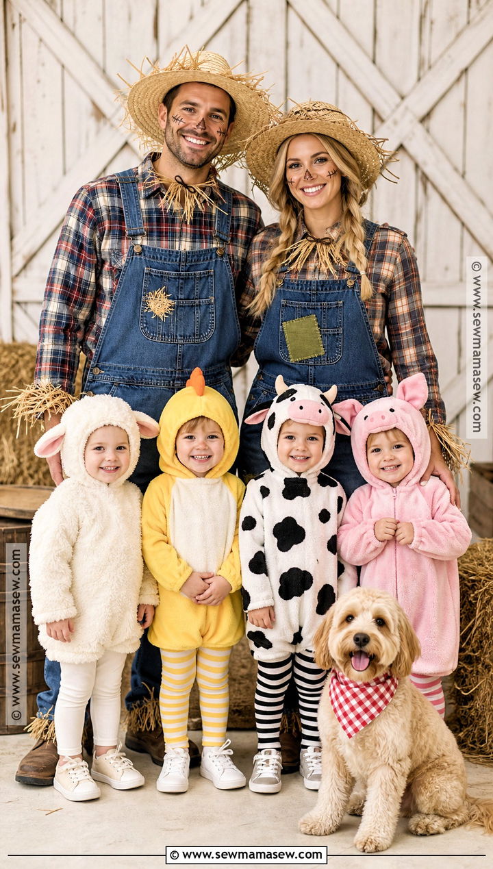 Scarecrow And Farm Animal Family Costume - 50 scarecrow costume ideas