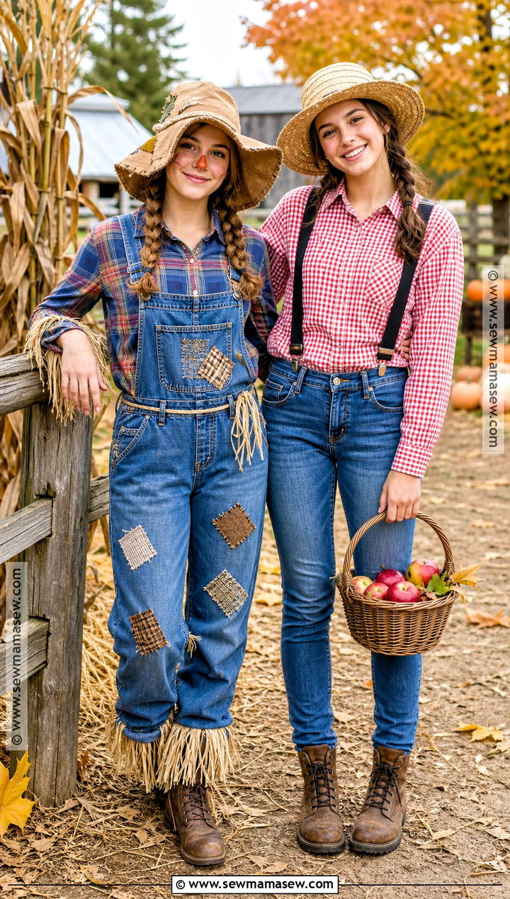 Scarecrow And Farmer Costume - 40 halloween costumes teenage girl duo