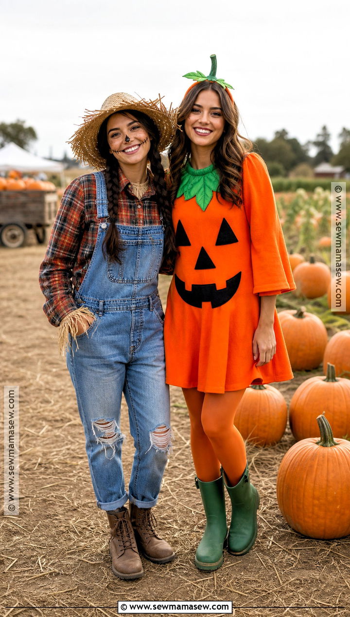 Scarecrow And Pumpkin BFF Costume - 35 bff costumes