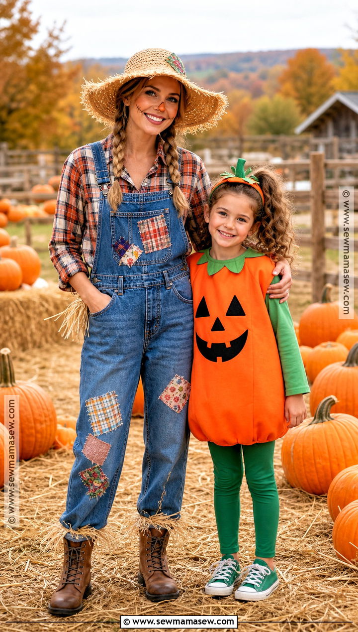 Scarecrow And Pumpkin Costume - 30 Mommy And Me Costumes Daughters