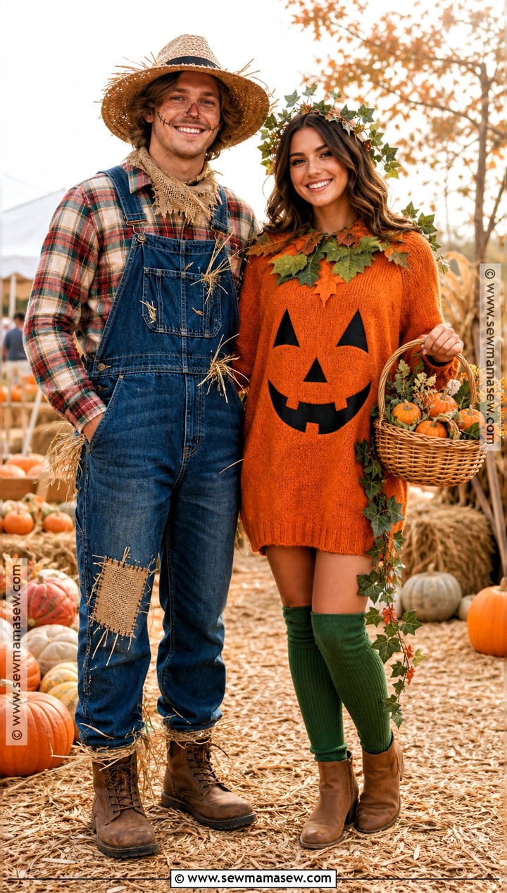 Scarecrow And Pumpkin Costume - 30 2 ppl halloween costumes