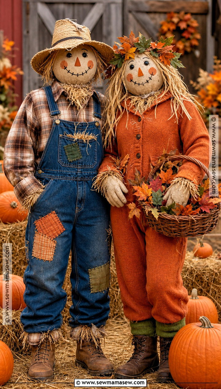 Scarecrow And Pumpkin Couple Costume - 35 cute couple costumes for halloween