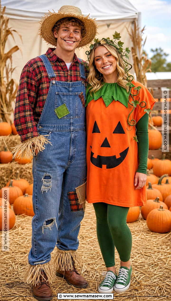 Scarecrow And Pumpkin Couple Costume - 50 scarecrow costume ideas