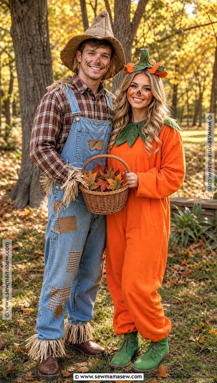 Scarecrow And Pumpkin Couple Costume - 35 costume couple ideas