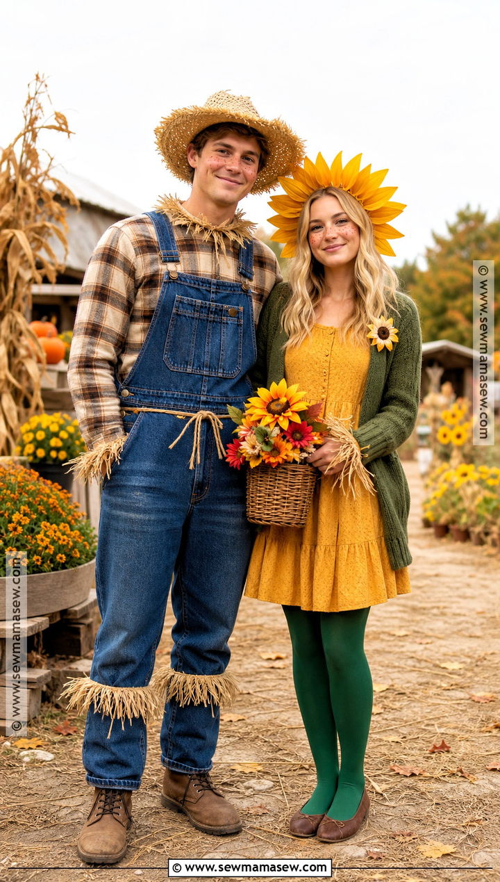 Scarecrow And Sunflower Couple Costume - 30 couple costumes cute