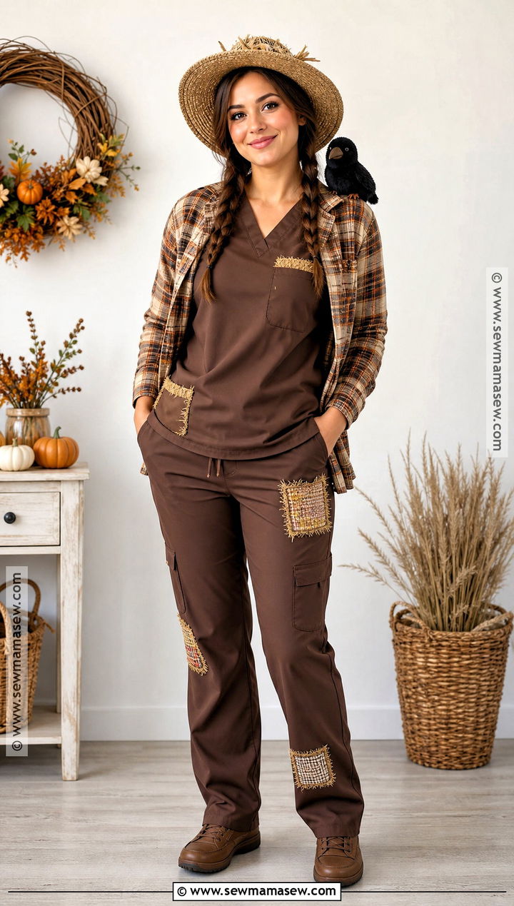 Scarecrow Costume With Brown Scrubs - 30 scrubs halloween costume ideas