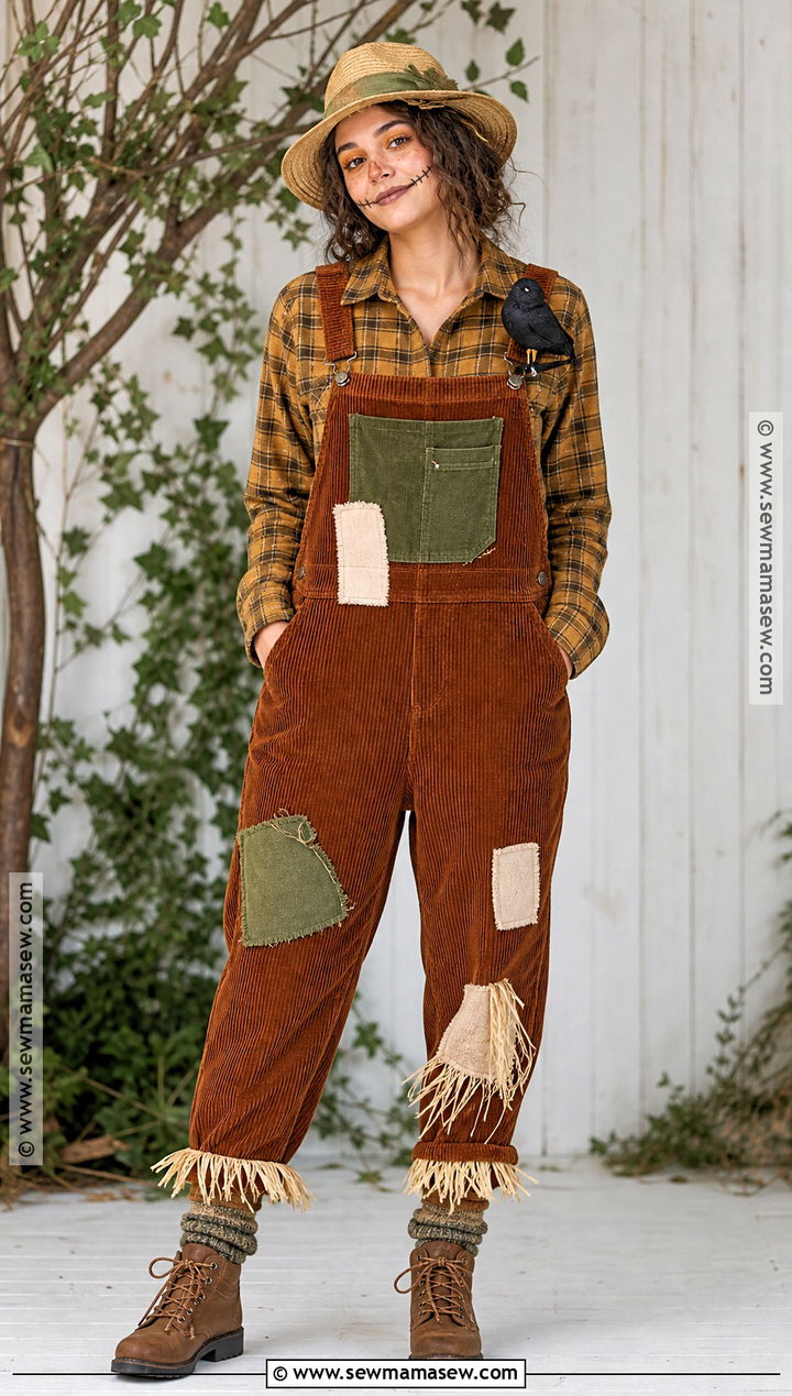 Scarecrow Costume With Corduroy Overalls - 50 scarecrow costume ideas