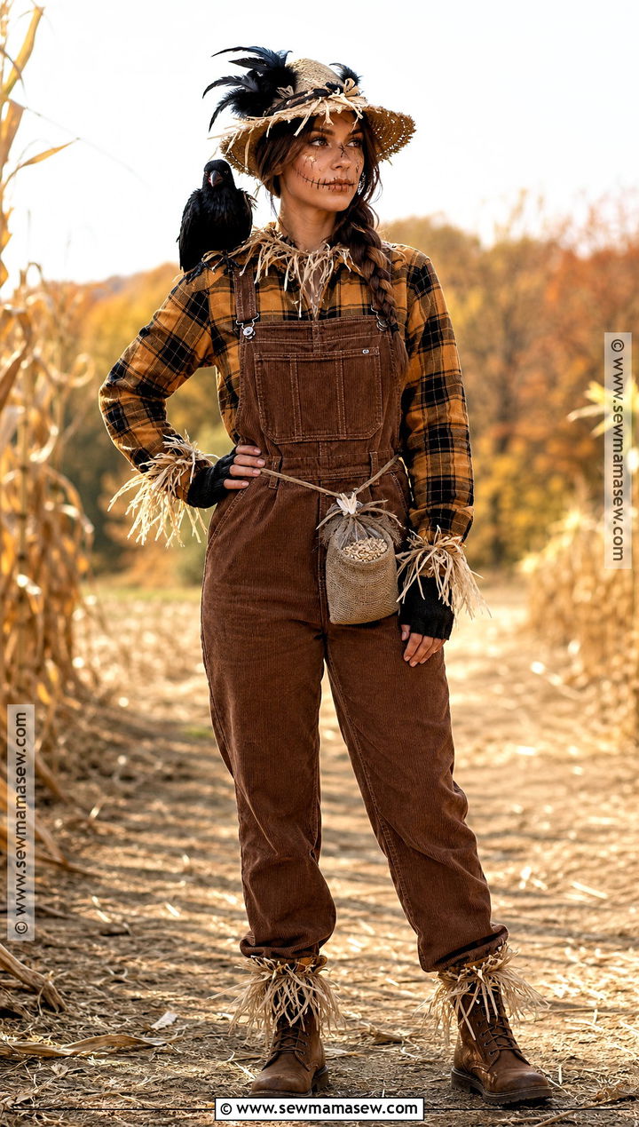 Scarecrow Costume With Crow Companion - 35 Scare Crow Halloween Costume Ideas