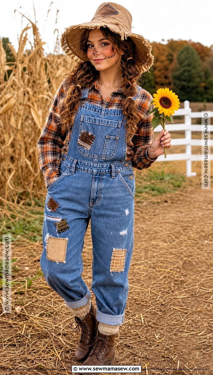 Scarecrow Costume With Curly Pigtails - 30 halloween costumes for curly hair