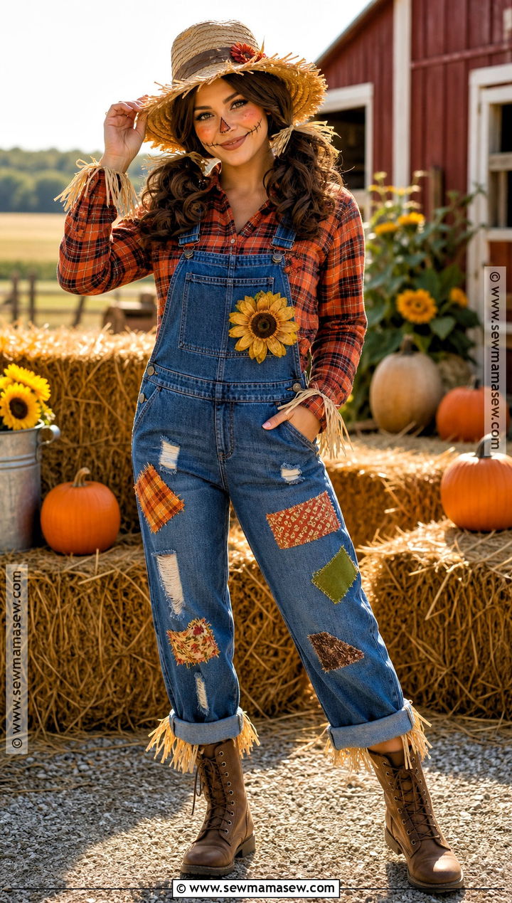 Scarecrow Costume With Curly Pigtails - 30 curly hair costumes halloween