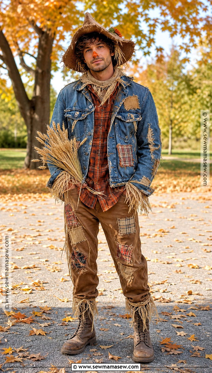 Scarecrow Costume With Denim Jacket - 30 Scarecrow Costume Ideas for Men