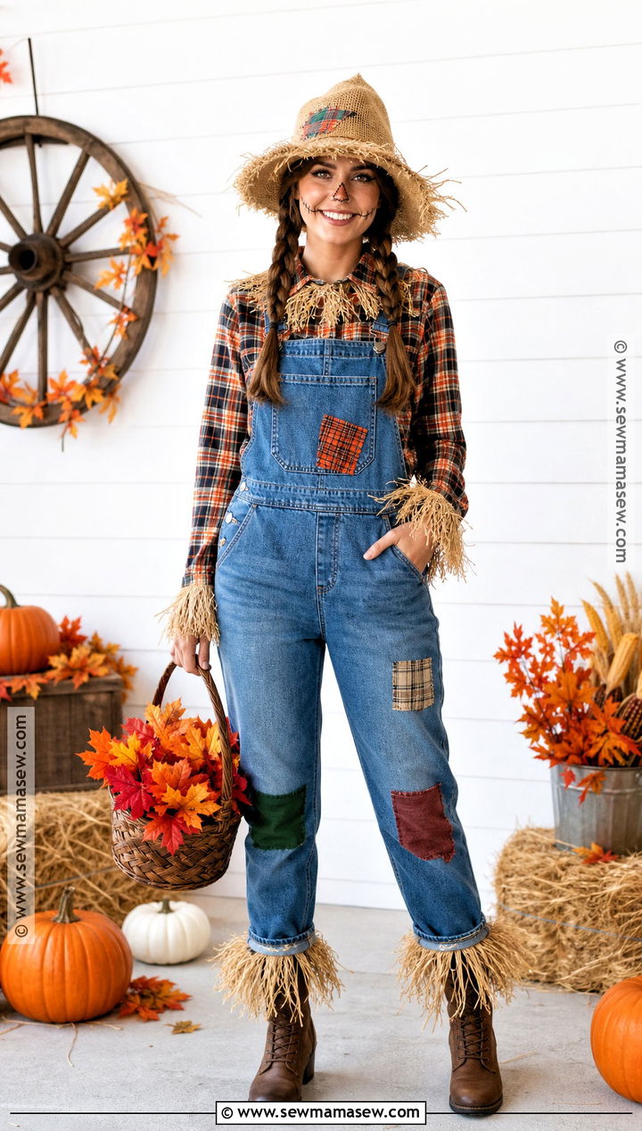 Scarecrow Costume With Flannel Shirt - 30 Easy Homemade Halloween Costumes