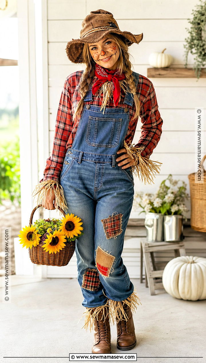 Scarecrow Costume With Flannel Shirt - 30 lazy costume ideas