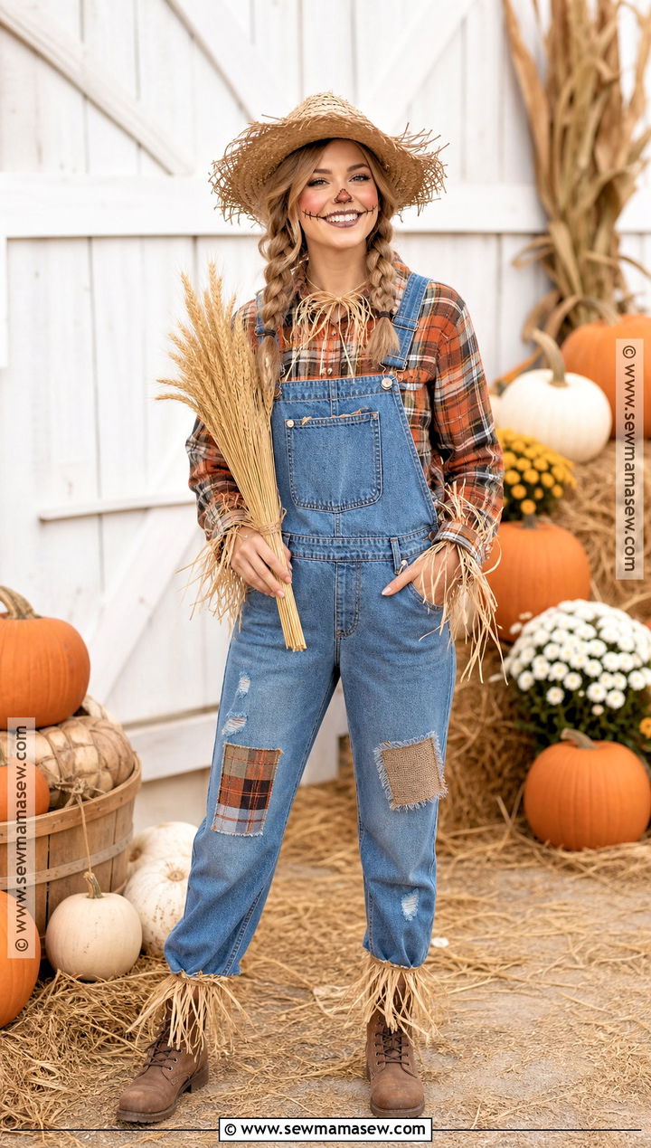 Scarecrow Costume With Flannel Shirt - 40 simple halloween costume ideas
