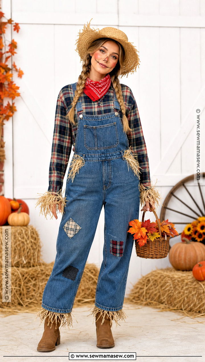 Scarecrow Costume With Flannel Shirt - 45 easy last minute halloween costumes