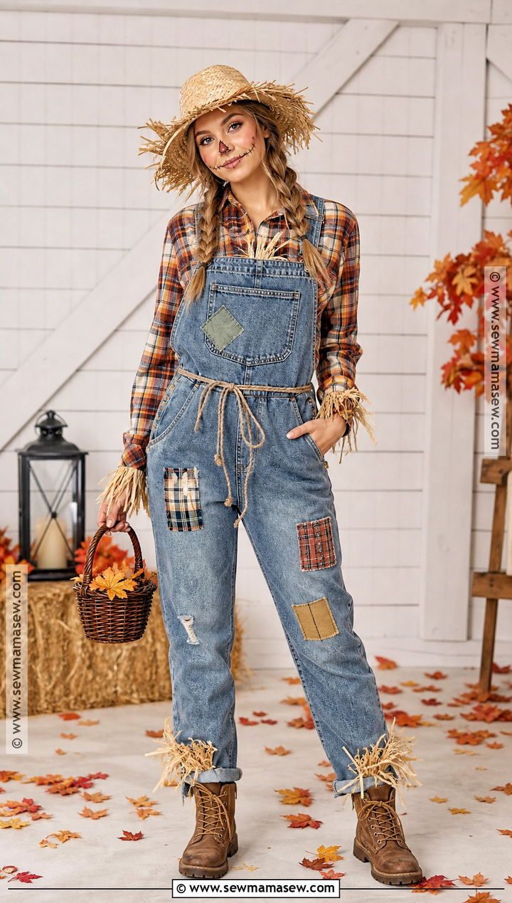 Scarecrow Costume With Flannel Shirt - 50 simple halloween costumes