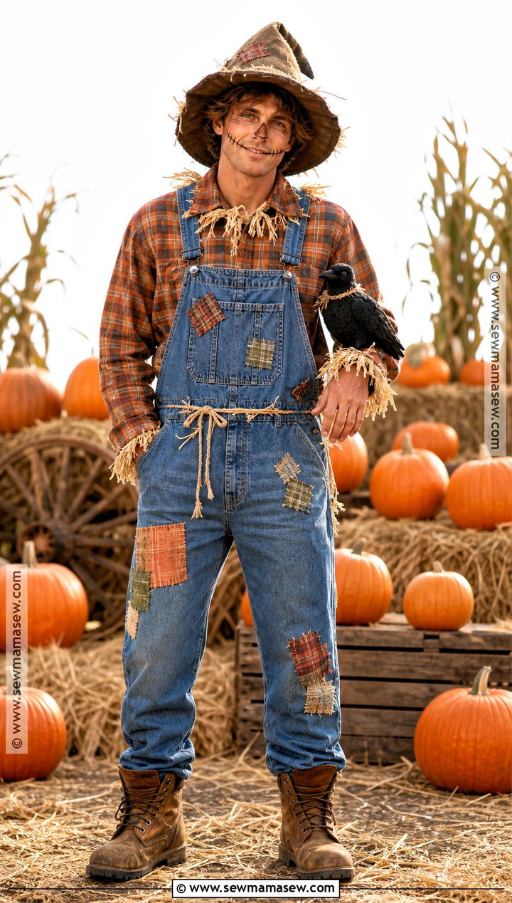 Scarecrow Costume With Overalls - 35 halloween costumes male