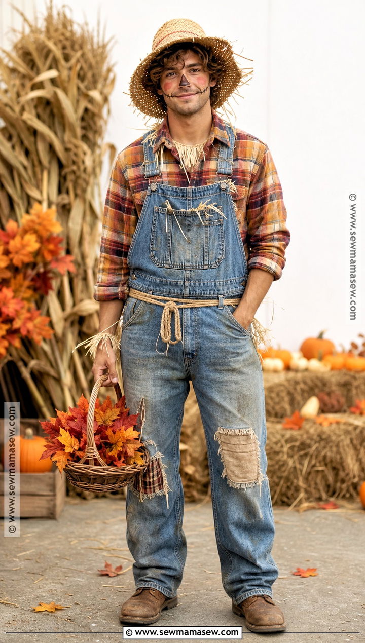 Scarecrow Costume With Overalls - 45 mens halloween costumes