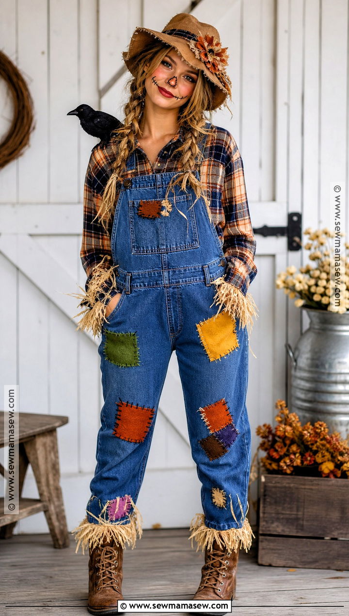 Scarecrow Costume With Patchwork Overalls - 30 story book costumes