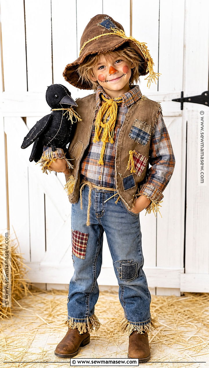 Scarecrow Costume With Patchwork Shirt - 45 world book day costumes