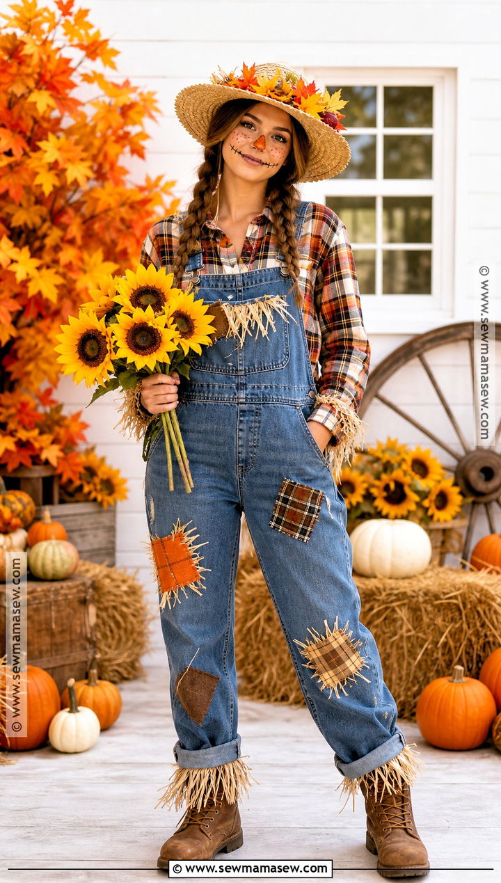 Scarecrow Costume With Plaid Shirt - 30 basic costume ideas