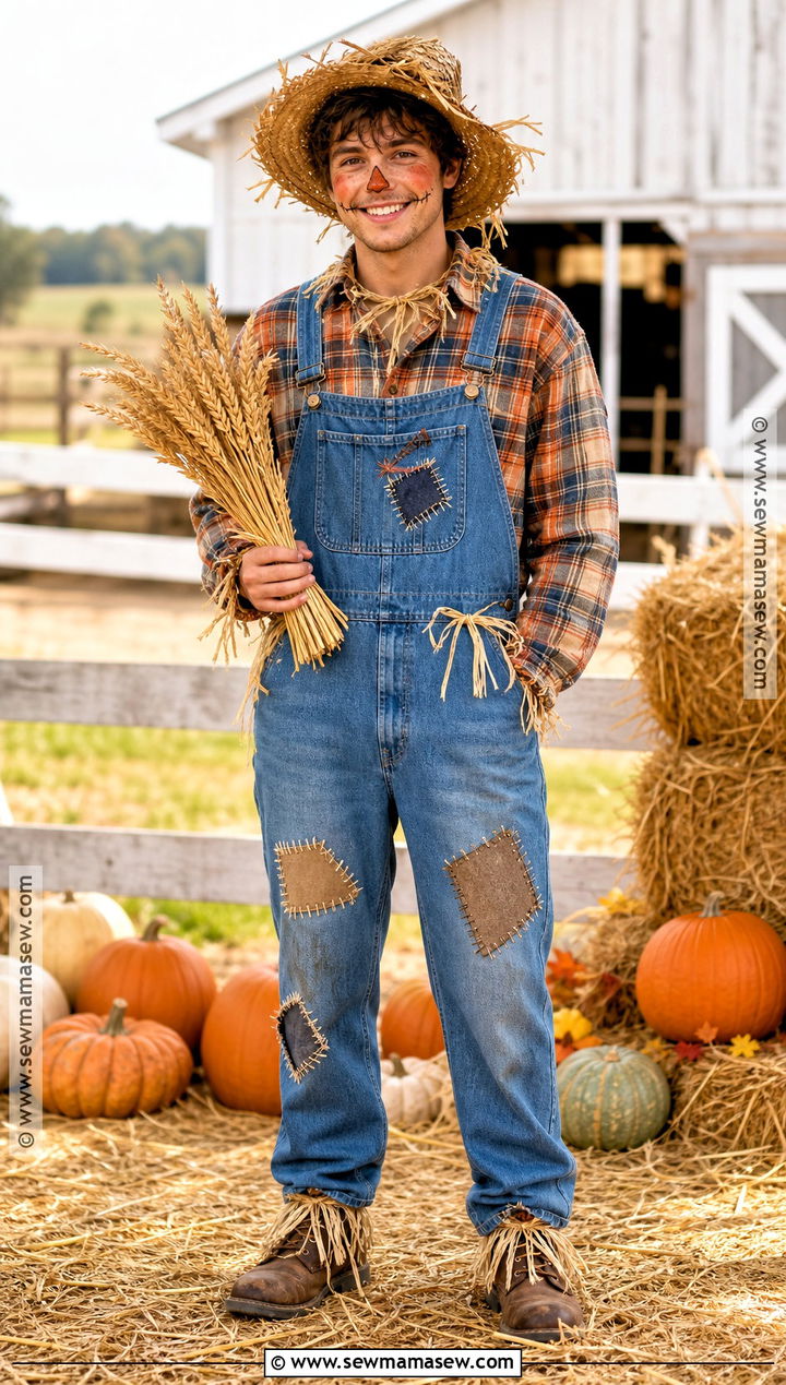 Scarecrow Costume With Plaid Shirt - 30 easy men halloween costumes for guys