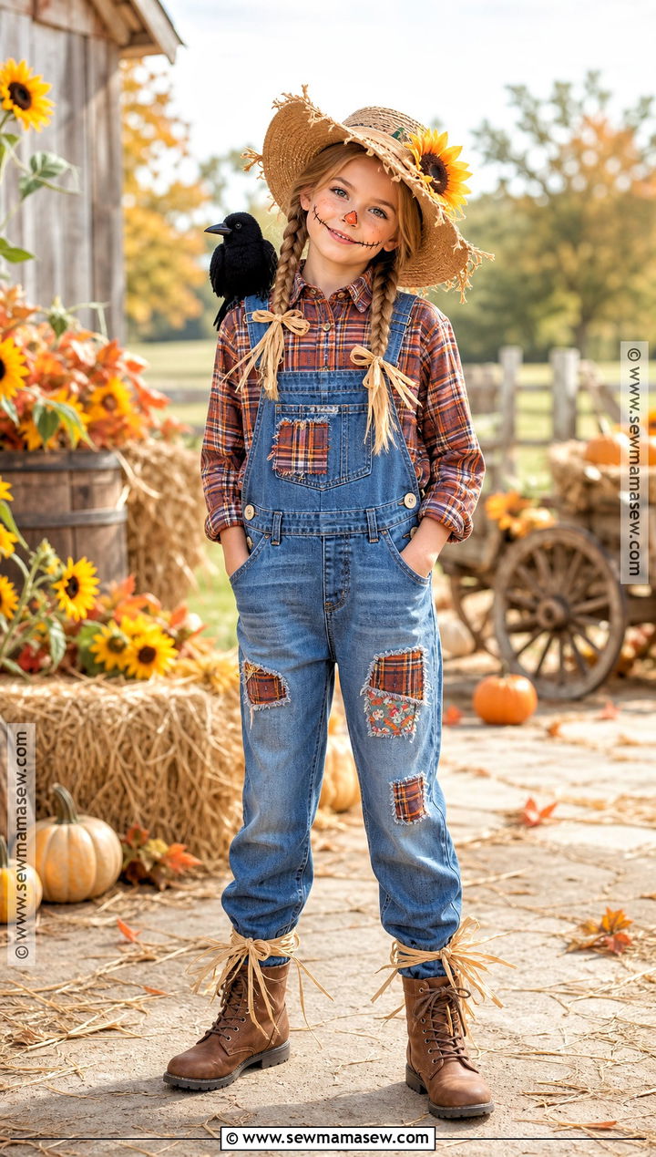 Scarecrow Costume With Plaid Shirt - 30 best fancy dress costumes for kids