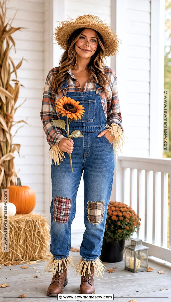 Scarecrow Costume With Plaid Shirt - 35 Halloween Costumes Easy Last Minute