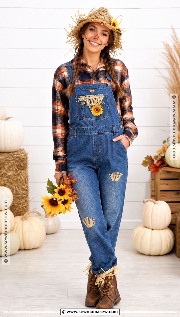 Scarecrow Costume With Plaid Shirt - 35 halloween costumes single