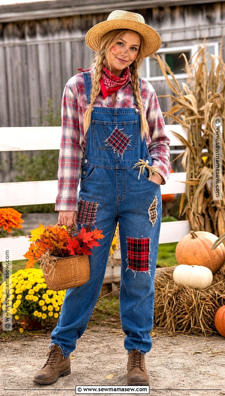 Scarecrow Costume With Plaid Shirt - 30 closet costumes