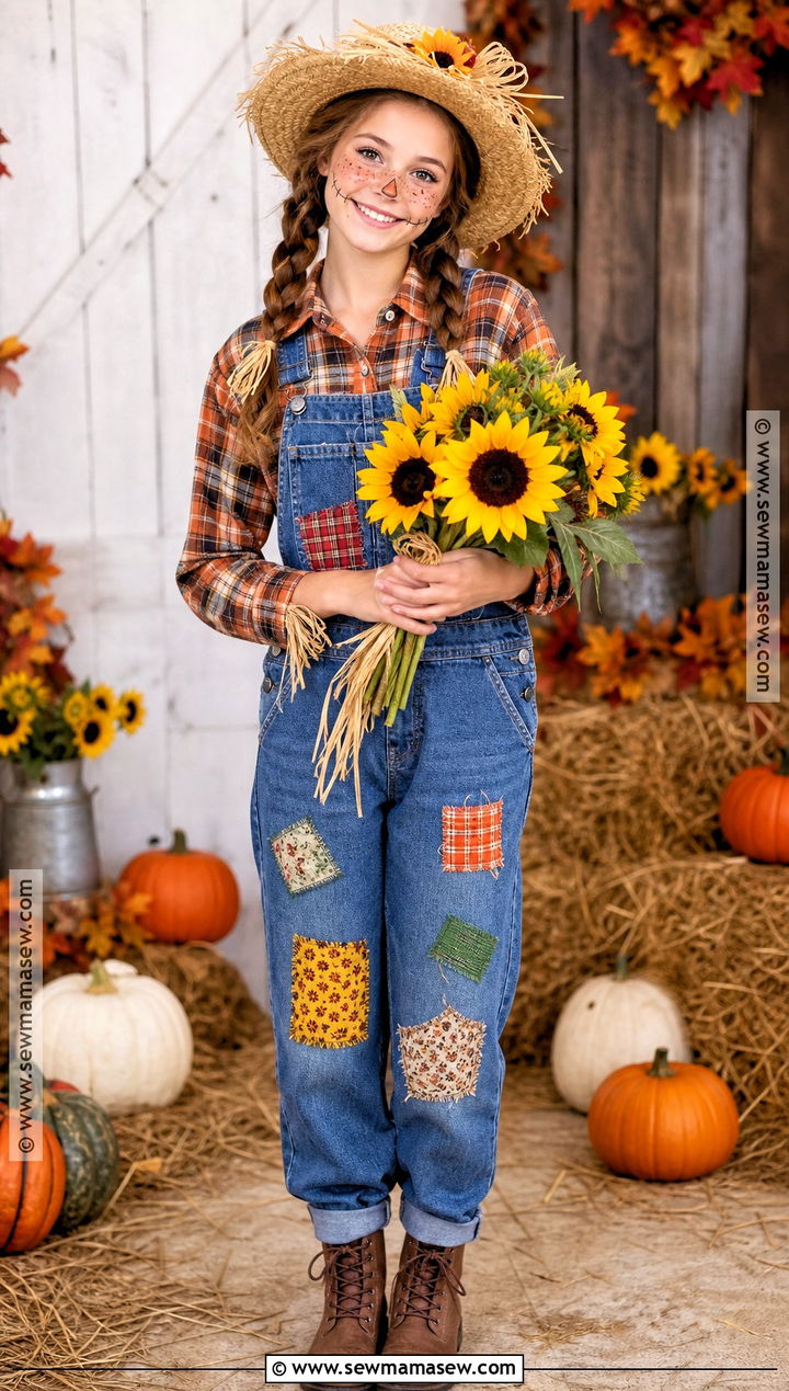 Scarecrow Costume With Plaid Shirt - 35 teen girl halloween costumes