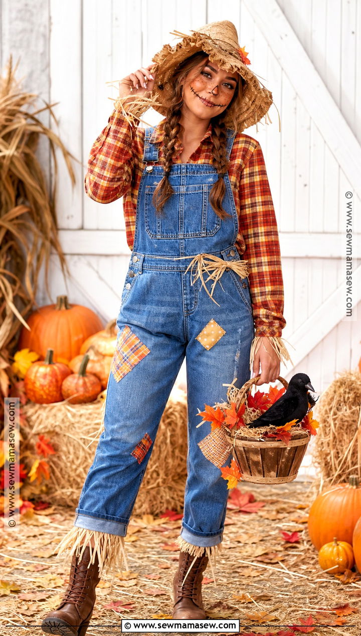 Scarecrow Costume With Plaid Shirt - 40 good halloween costumes