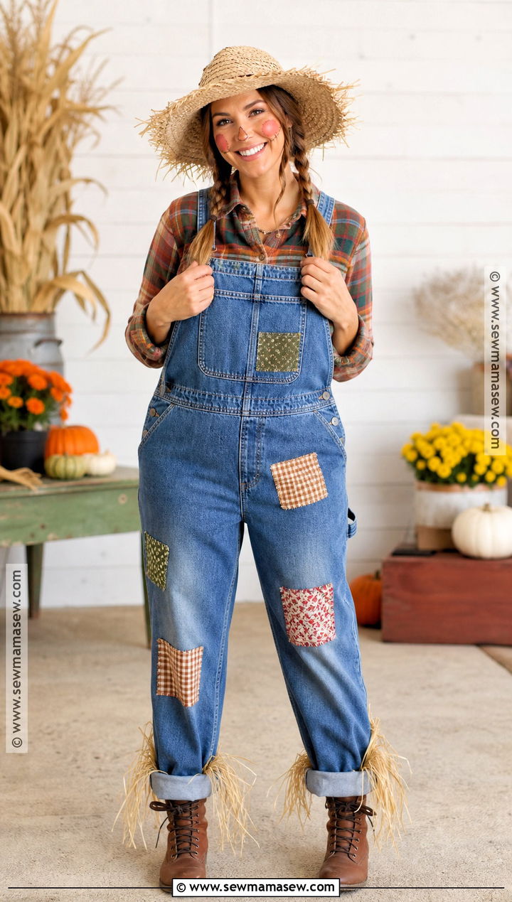 Scarecrow Costume With Plaid Shirt - 30 closet costumes last minute