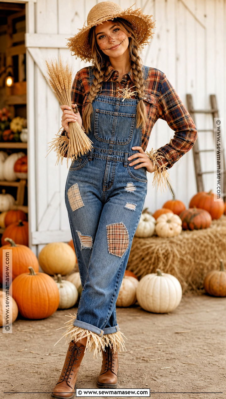 Scarecrow Costume With Plaid Shirt - 50 costume ideas