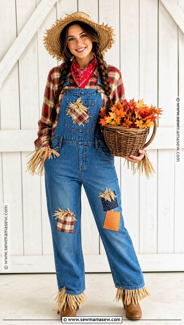 Scarecrow Costume With Plaid Shirt - 50 halloween costumes ideas